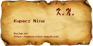 Kupecz Nina névjegykártya